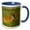 Blue/White, variant on 3drose, White-tailed Deer, Eight Point Buck in Velvet, Tennessee 01, 11oz Two-tone Red Mug