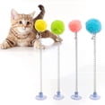 thumbnail image 3 of Spring-type Cat Teaser with Plush Ball Suction Cup Bottom Wand Toy Cat Stick with Bell Head Entertainments for Indoor Cats, 3 of 8