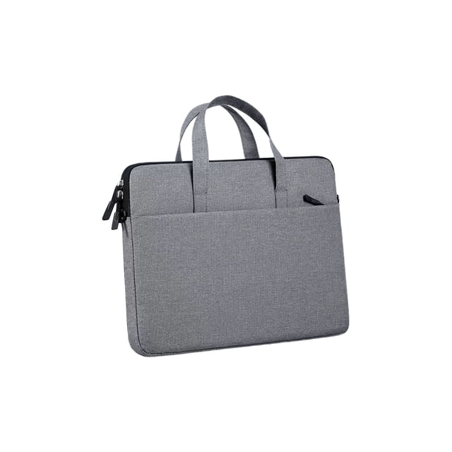 Grey Oxford Cloth Laptop Bag Messenger 14 Inch For Notebook Tablet Travel 15.0X11.0X1.2 In