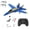Blue - 4 Battery, variant on F-18 Remote Control Fighter Jet, 2.4GHz 2-Channel Fixed-Wing EPP Foam RC Plane with LED Lights, 6-Axis Gyro, Dual Motor, Hand Launch & Glide Takeoff for Adults