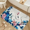 thumbnail image 3 of 1pc Embroidered Rabbit Absorbent Non-Slip Bathroom Thickened Flannel Rug Decor,Soft,Quick Drying,Suitable For Indoor/outdoor Use,Bathrooms,Bedrooms,Kitchens,Terrace,Laundry Rooms,16"x24", 3 of 9