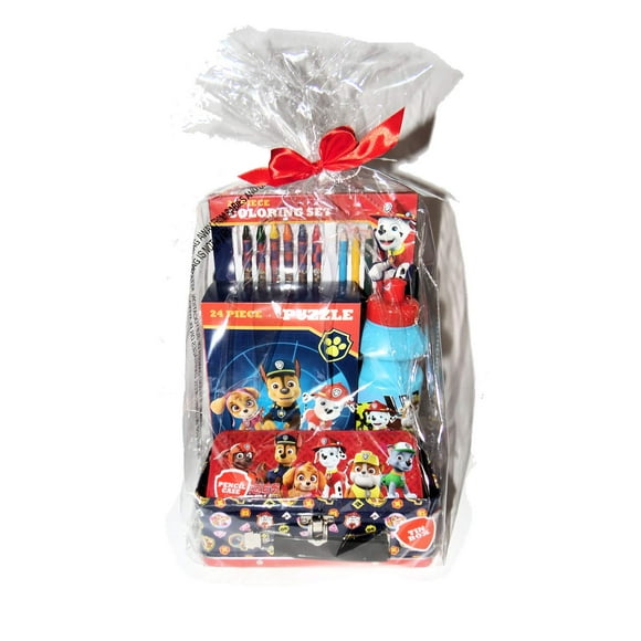 Play Gift Set, Water Bottle, Crayons, Pencil Box, Puzzle, Color Pencils, in a Metal Gift Lunch Box Tin