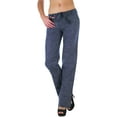 thumbnail image 6 of ToBeInStyle Women's Cozy Linen-Cotton Blend Heather Dye Pants - Navy - Small, 6 of 7