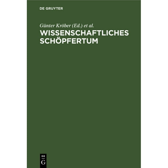 Wissenschaftliches SchÃ¶pfertum, (Hardcover)