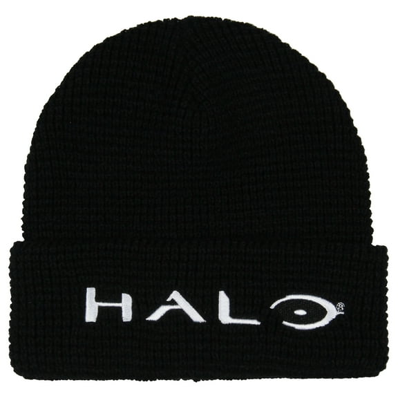 Halo Video Game Embroidered Logo Adult Cuffed Waffle Knit Beanie Hat OSFM