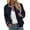 Navy womens zip up bomber jacket a1, variant on BRELIL Women's Fall Winter Long Sleeve Zip Up Bomber Jacket Casual Solid Trendy Outerwear Coat, Blue 2XL