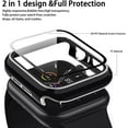 thumbnail image 3 of 2 Pack Cases Compatible with Apple Watch Case 42mm Series 3/2/1 Built in Tempered Glass Screen Protector Ultra-Thin Bumper Full Coverage iWatch Protective Cover for Women Men (Black/White-S)-2, 3 of 5