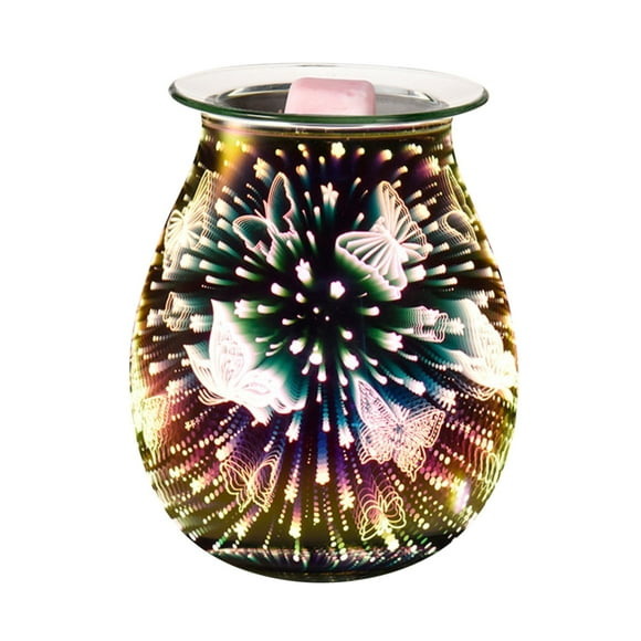Clearance! 3D Glass Electric Wax Melt Warmer Wax Burner Melter Warmer for Home Office