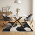thumbnail image 3 of ODIKA 5'x7' Washable Area Rug Non-Slip, Chair-Friendly Large Abstract Grid Panel Contemporary Blackrug Pile Grey for Dining Room, Under Table, Home Office, 3 of 7