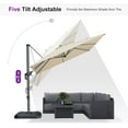 thumbnail image 5 of PURPLE LEAF 8 Feet Square Cantilever Umbrella Patio Umbrella with Base Outdoor Umbrella Aluminum with 360-degree Rotation for Garden Deck Pool Patio Beige, 5 of 13
