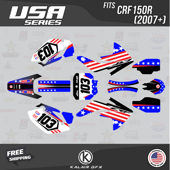 Kalair GFX Graphics Kit for Honda CRF150R (2007-2023) Usa Series
