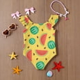 thumbnail image 6 of Abcomgle Kids One Piece Swimsuit Girls Ruffled Stretchy One Piece Swimsuits for Little Girls Cute Watermelon Graphic Swimwear for Girls, 6 of 7