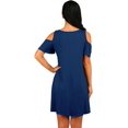 thumbnail image 3 of ANYJOIN Women's Cold Shoulder Short Sleeve Swing Mini Dress Party Dress with Pocket, 3 of 5