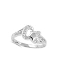 thumbnail image 4 of White Cubic Zirconia Crescent Moon Ring .925 Sterling Silver Band Jewelry Female Male Unisex Size 8, 4 of 4