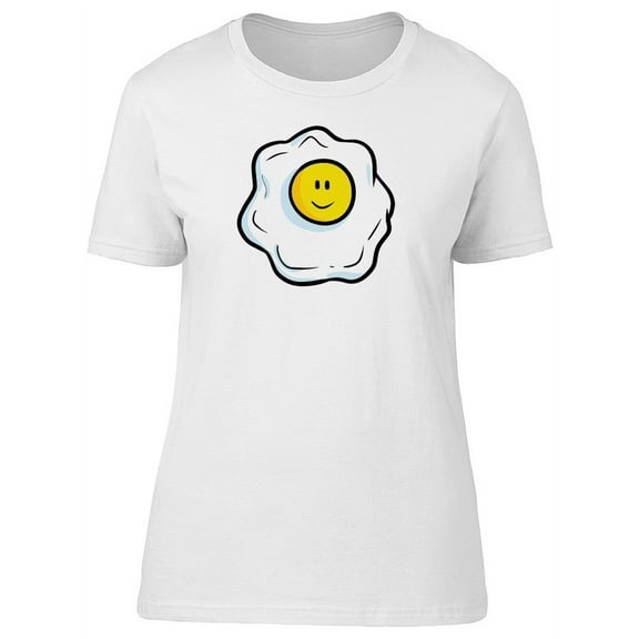 Cute Happy Smiling Fried Egg Tee Women's -Image by Shutterstock