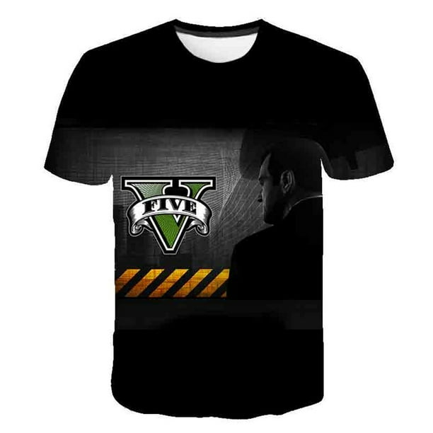 2023 Grand Theft Auto juego GTA 5 niño verano camisetas Cool GTA5 chica camiseta estampado colorido GTA 5 camiseta divertida ropa 14T Gao Jinjia LED