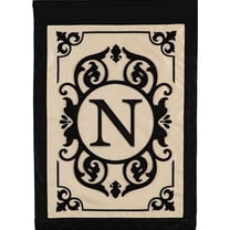 Evergreen Flag Cambridge Chic Letter N Monogram Applique Garden Flag - 12.5" Wide x 18" High