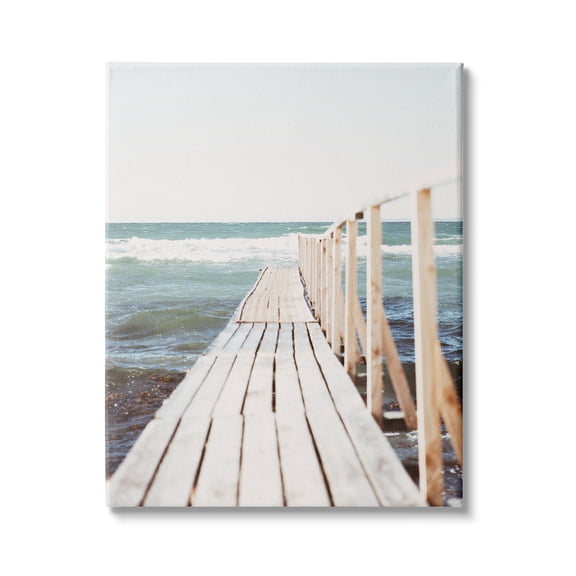 Stupell Industries Waterfront Beach Dock Private Pier Coastal Photography, 36 x 48, Design by Leah Straatsma
