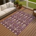thumbnail image 3 of Addison Rugs Chantille Indoor/Outdoor Traditional Global Eggplant Machine Washable Rectangle Rug, 9' x 12', 3 of 8