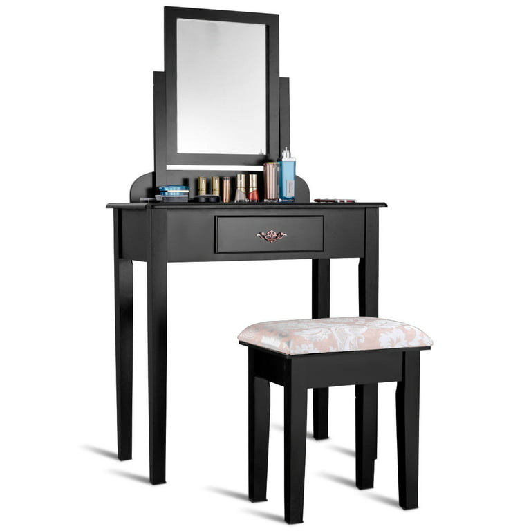 Costway Makeup Desk Vanity Dressing Table Stool Large - Walmart.com