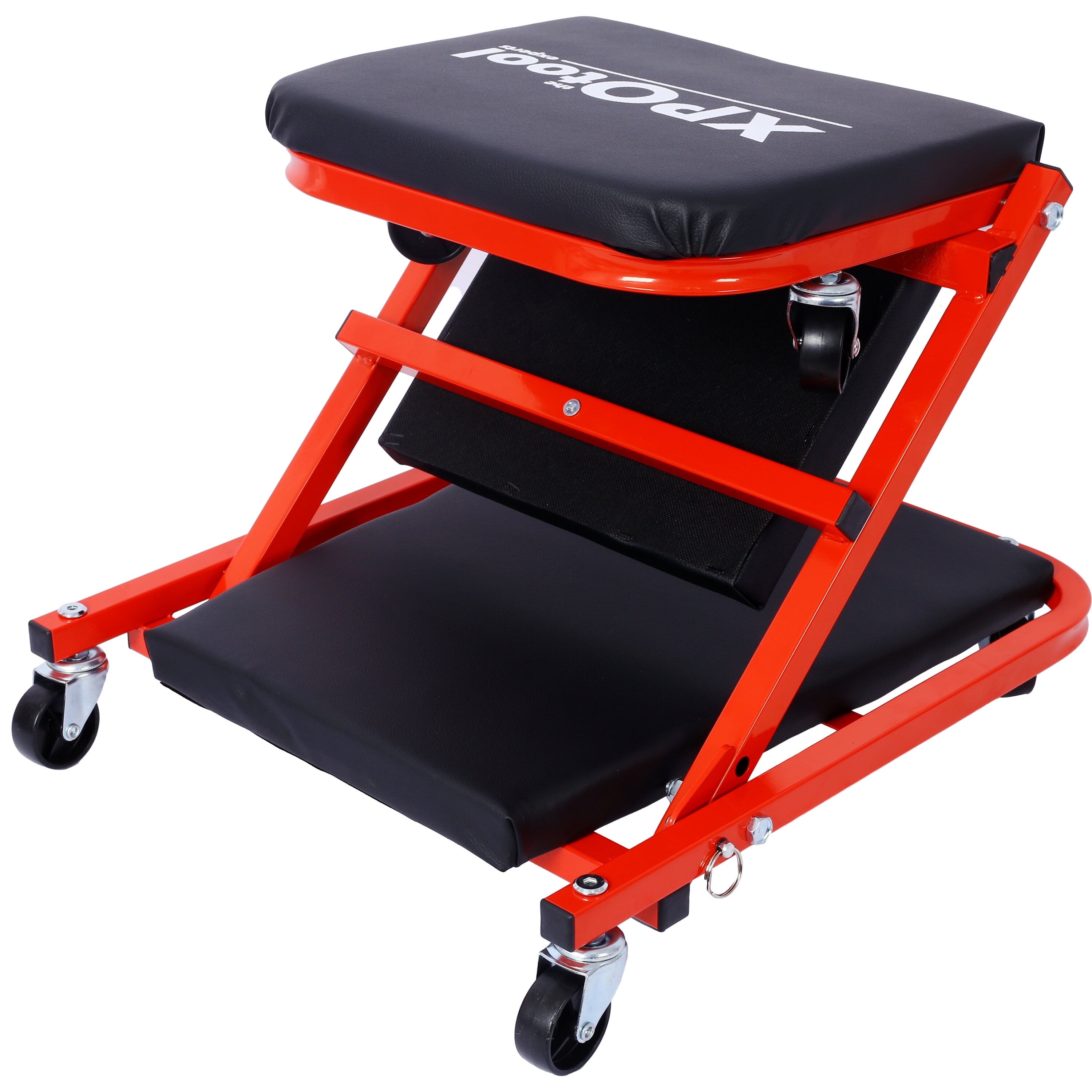 , Mechanic Creeper, Garage Gift, 36" Z Creeper Seat, 2 in 1 Mechanic Gifts, 300 lbs Capacity, Low Profile Creeper with 6 pcs Wheels in Garage/Shop for Fathers Day Tool Gift ,red color, Red ,Steel ,