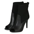 thumbnail image 5 of Bumper BF72 Women Mix Media Peep Toe Riding Stiletto Heel Ankle Sandal Bootie, 5 of 5