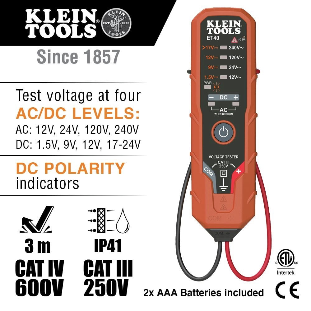 KleinTools 1.5-240 Analog Voltage Tester 1 pk