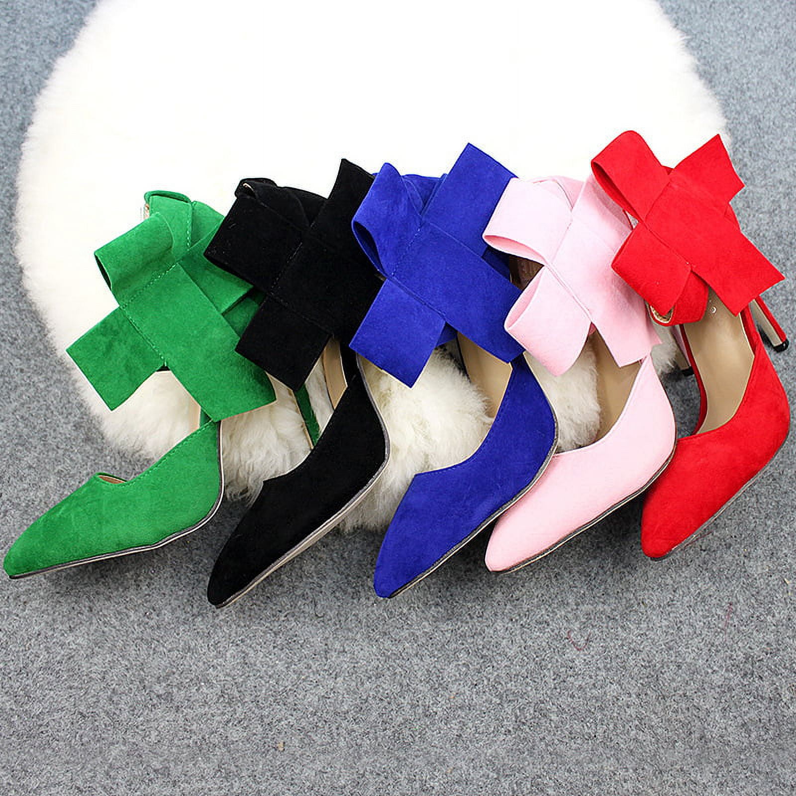 Women's Rhinestone Bow Retro Vintage Ankle Strap High Heel Pumps Shoes Party  Wedding Fashion Shoes European and American style pointed high heels -  Walmart.com