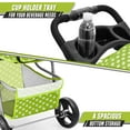 thumbnail image 4 of Dog Stroller for Small Dogs 10 Lbs 20 Lbs, Pet Stroller for Medium Dogs 30 Lbs, Cat Strollers for 1 Cats, 3 Wheels Foldable Jogger Puppy Stroller with Storage Basket and Cup Holder, Green Polka Dots, 4 of 7
