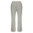 thumbnail image 2 of Ladies' Solid Cotton And Linen Temperament Slim Casual Trousers, 2 of 4