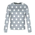 thumbnail image 4 of YOIAVAIOY Mens Long Sleeve Tee Shirts Polka Dots T-Shirt Vintage Fashion Pullover Lightweight Casual Fall Tops Gray XXXXXL, 4 of 5