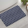 thumbnail image 2 of Navy and White Geometric Lattice Pattern Bathroom Rugs Mat,Non Slip Microfiber Bathroom Rug,Rubber Backing,Soft Bathroom Mats for Bathroom Floor,Tub and Shower,17x27in(43x68cm), 2 of 5