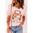 thumbnail image 3 of ABPHQTO Camiseta de manga corta con estampado gráfico de calabaza Fall Feels rosa para mujer, 3 of 5