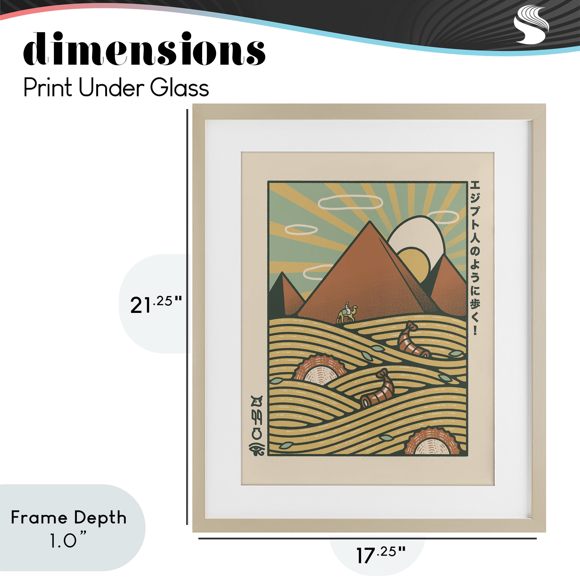 Stupell Industries Egyptian Ramen Pyramids Birch Framed Print Under Glass, design by Tobe Fonseca