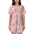 thumbnail image 1 of Balery Girl Rabbit Conjunto de Pijama para Mujer con Estampado, Dos Piezas de Manga Corta y Shorts, Ropa de Dormir Suave con Cuello Redondo y Bolsillos-4X-Large, 1 of 6