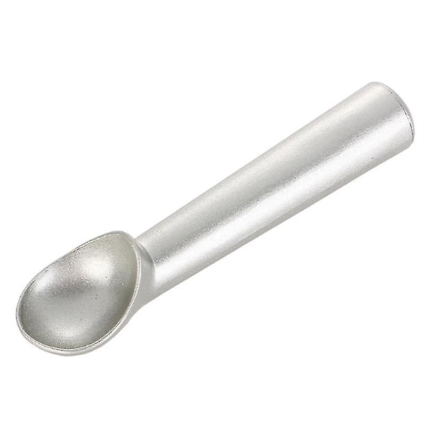Pala para helado, cuchara para helado, cuchara antiadherente anticongelante, cuchara para hacer bolas de melón, cuchara para comida de cocina para frutas, puré de patatas (1 pieza, plateada)