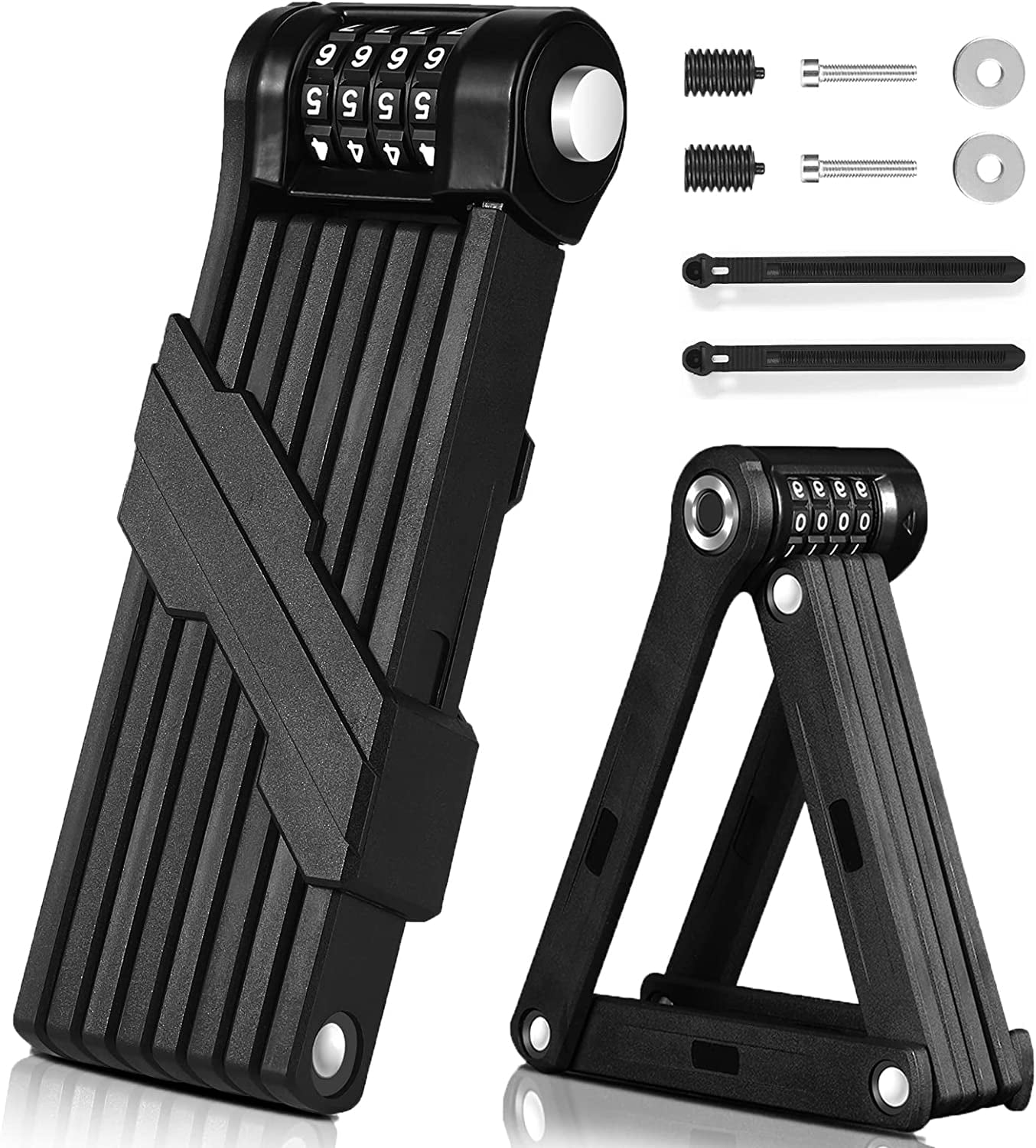 YuanTU Folding Bike Lock 120cm Hardened Steel Numerical Code 8 Joints