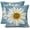 Blue Daisy, variant on Summer Daisy Floral Pillow Covers 18X18 Inch Set of 2 White Petal Flower Bloom Decorative Pillow Cases Yellow Seasonal Cotton Linen Cushion Case Farmhouse Home Decor for Sofa Couch Porch Outdoor