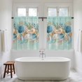 thumbnail image 4 of Beach Coastal Teal Kitchen Curtain for Berdoom Living Room Cafe 45 Inch Length, Nautical Shell Starfish Coral Summer Tiers Curtains Light Filtering Drapes Window Treatment 2 Panels 52"Wx45"L, 4 of 8