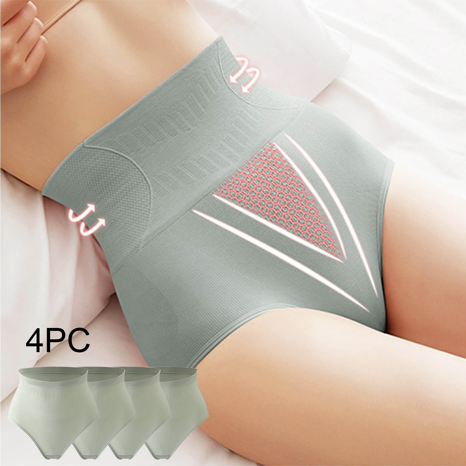 Bescita Womens Underwear, 4PC Ladies Comfortable Graphene Solid
