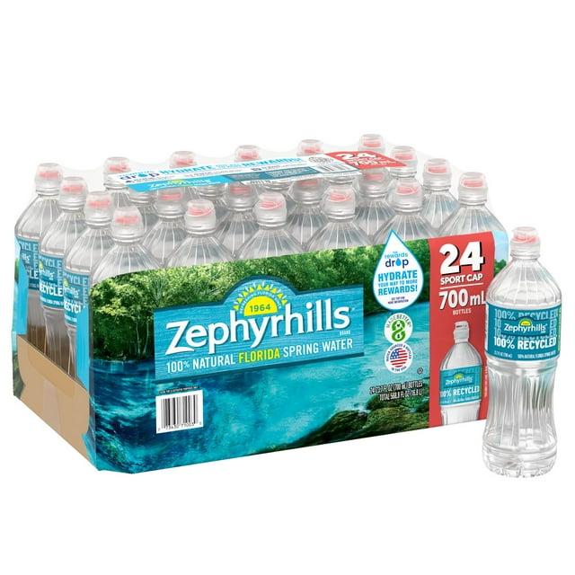 Zephyrhills 100% Natural Spring Water, 700 ml, 24 pk.