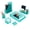 Teal, variant on Blu Monaco 6-Compartment Desktop Organizer & Pencil Holder Set with Mail Sorter, Rose Gold, 6 Count