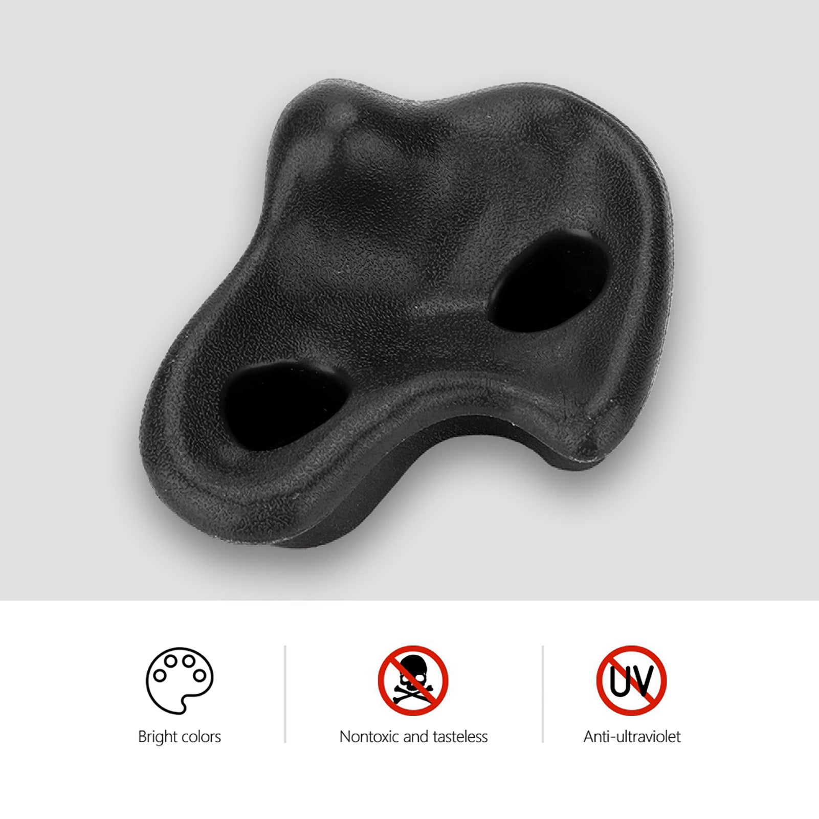 10PCS Plastic Textured Rock Climbing Stone Rocks Wall Stones Kids Assorted Kit Bolt Black