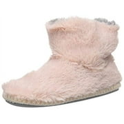 D&F Unisex-Kid's DF Fluffy Pile Bootie Slipper, Dusty Pink, 9-10