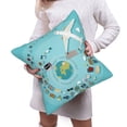 thumbnail image 6 of Bingfone Travelling On Airplane Linen Throw Pillow Covers Cushion Case Pocket Button Vintage Farmhouse Pillowcase For Sofa Couch Bed 16"X16", 6 of 9