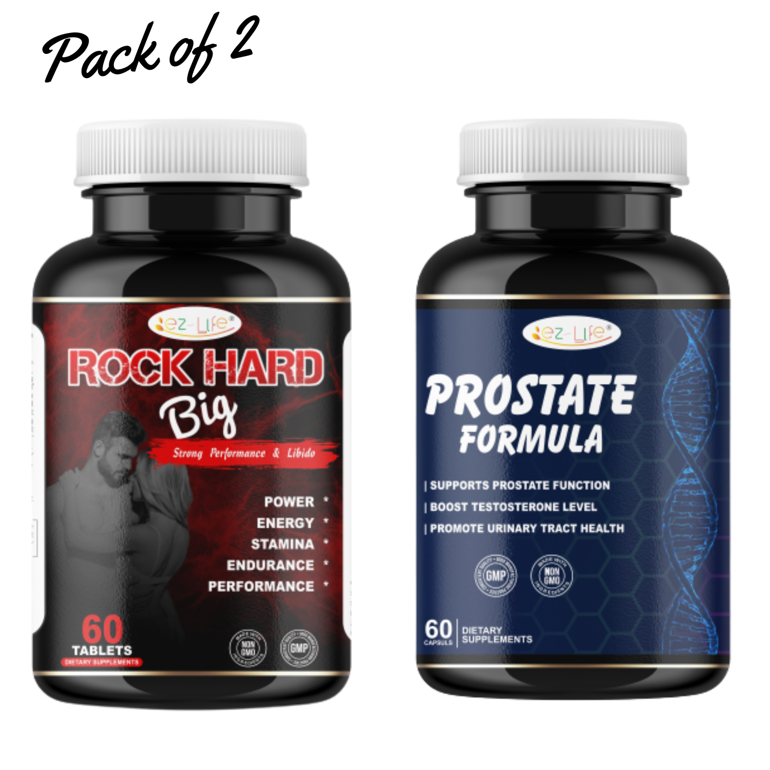 (Pack of 2) Testosterone Booster for Men + Prostate Health Support, Prostate Size Support