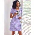 thumbnail image 3 of Ekouaer 3 Pack Nightgowns for Women Short Sleeve Sleepshirt Button Down Nightshirt Soft Pajamas Dress Casual Sleepwear, 3 of 6
