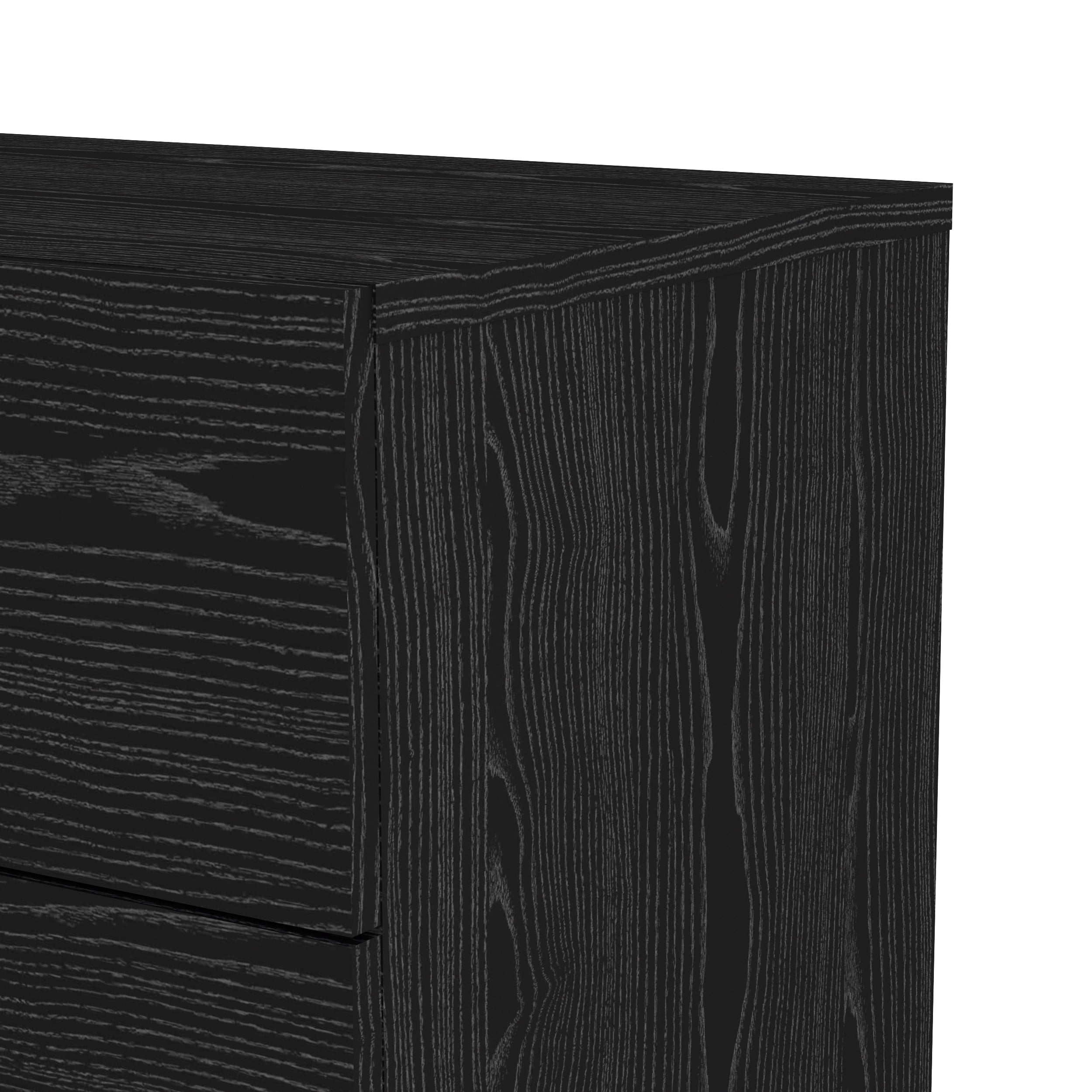 Tvilum Loft 8 Drawer Double Dresser for Adults, Black Woodgrain