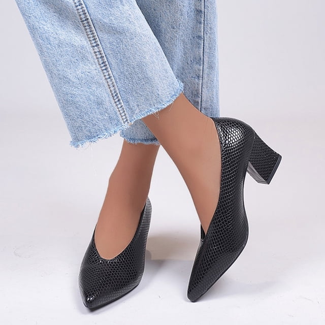 Sandalias Mujer Casual Cuadrado Tacón alto Sexy Serpiente Patrón Punta estrecha Zapatos de color sólido Wmkox8yii nm4089