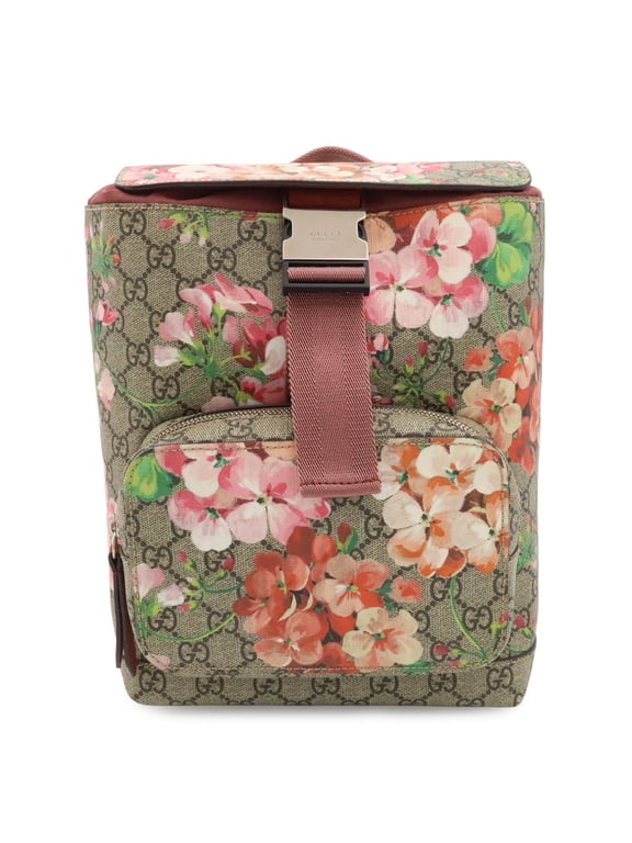Pre-Owned GUCCI GG Blooms Supreme Backpack Rucksack Daypack Flower Beige Pink Multicolor 410544